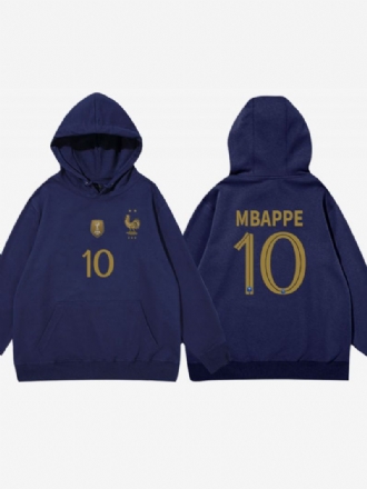 France Team Les Bleus Número 10 Mbappé Casaco Azul Com Capuz Masculino