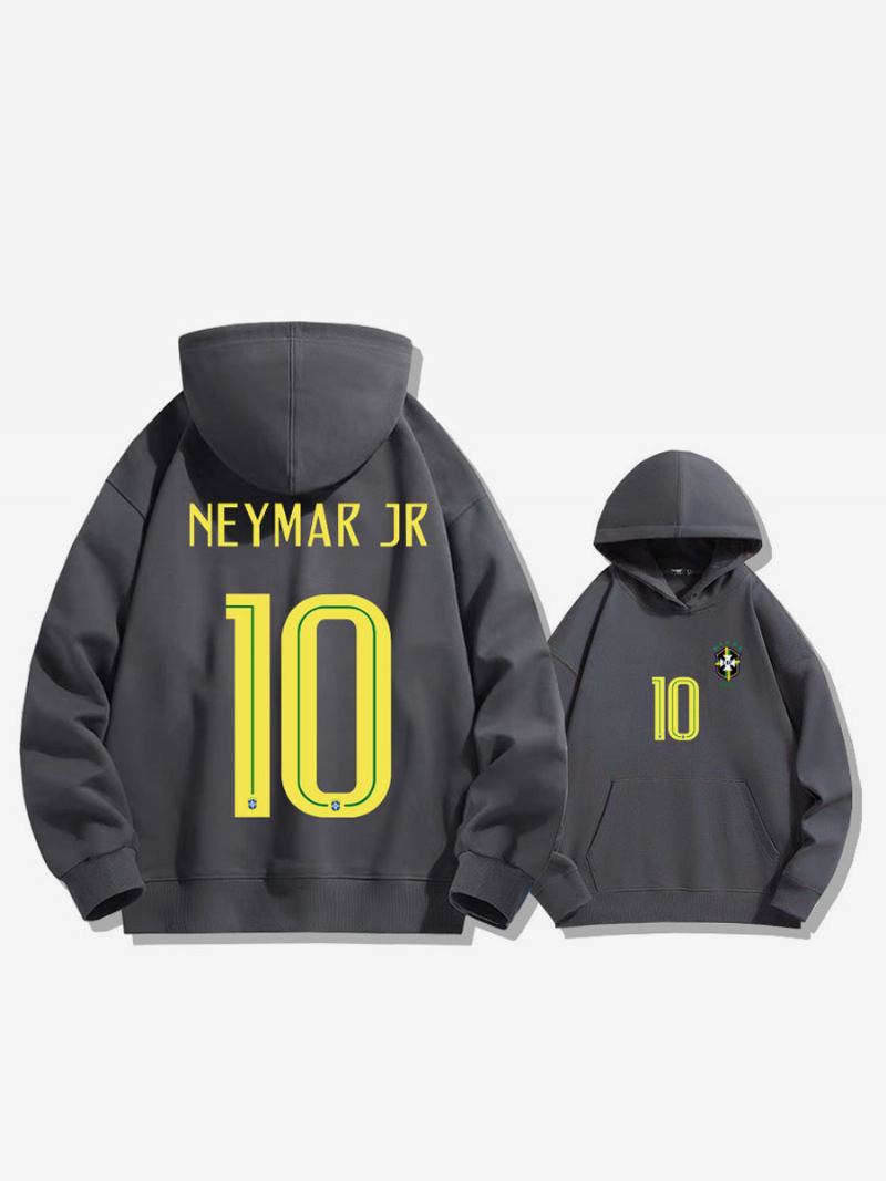 Moletom Brasil Treino Neymar Número 10 Masculino - Cinza Profundo