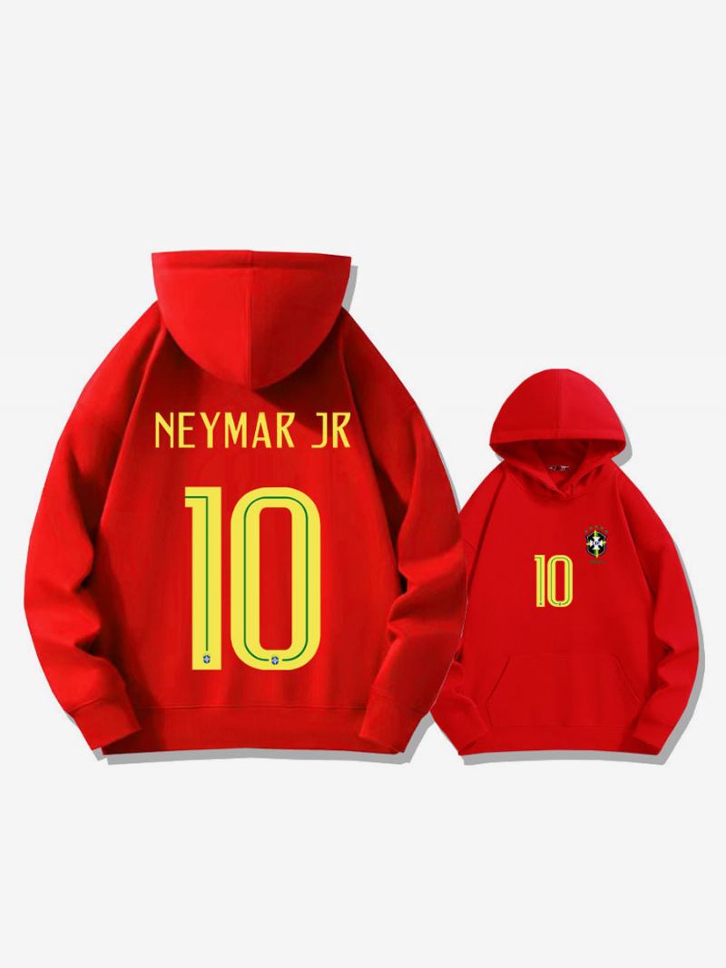 Moletom Brasil Treino Neymar Número 10 Masculino - Vermelho