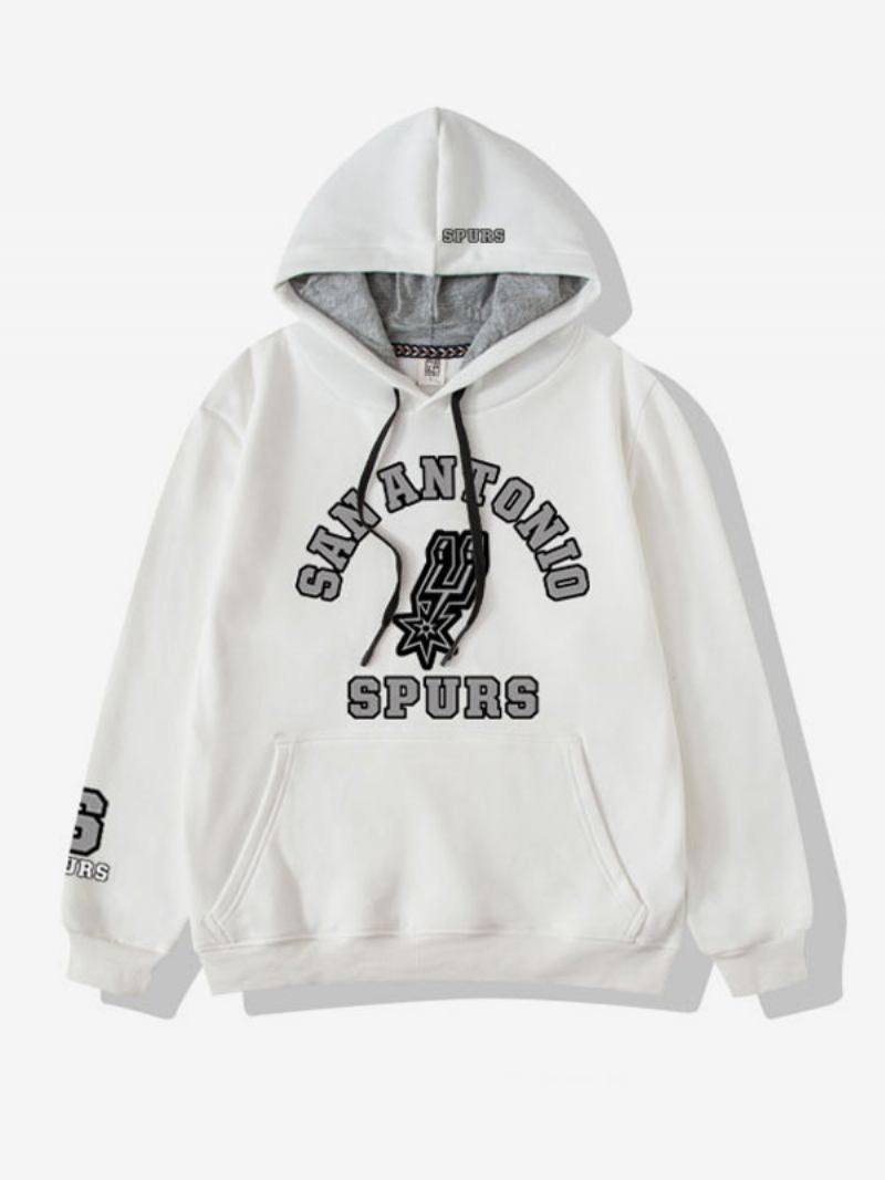 Moletom Masculino Com Capuz Da Equipe San Antonio Spurs - Branco