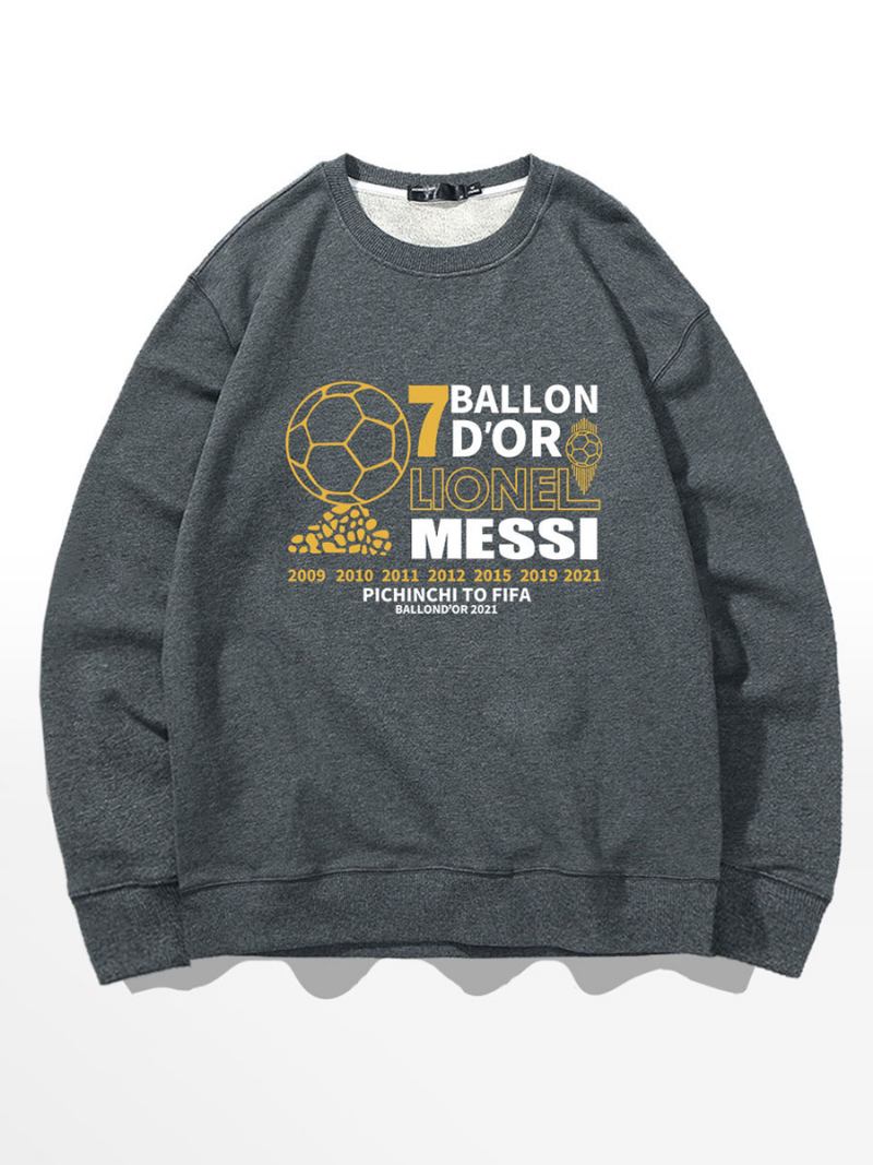 Moletom Messi Ballon D'or Masculino - Cinza Profundo