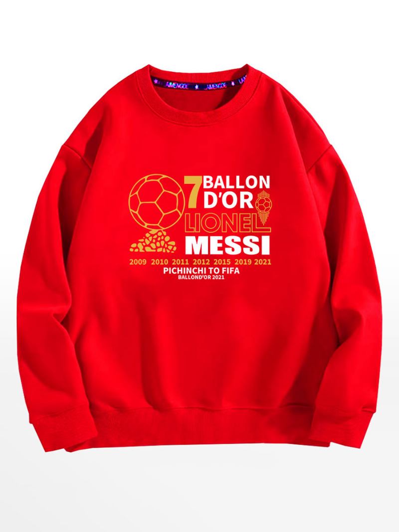 Moletom Messi Ballon D'or Masculino - Vermelho