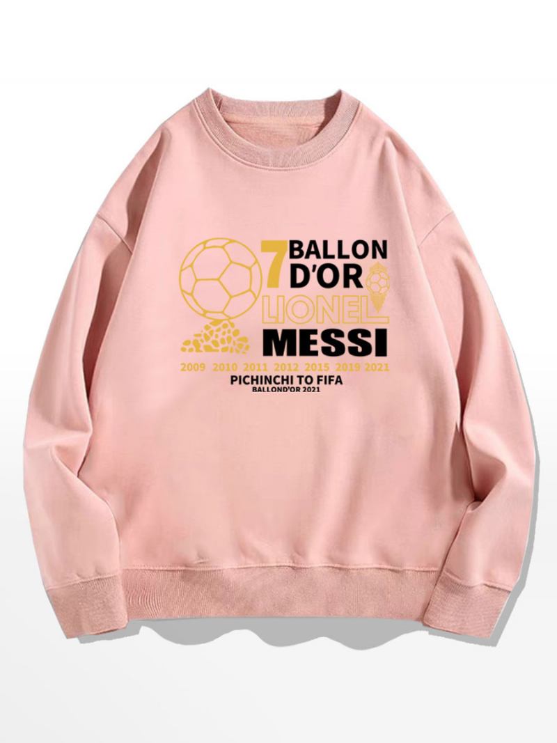 Moletom Messi Ballon D'or Masculino - Rosa