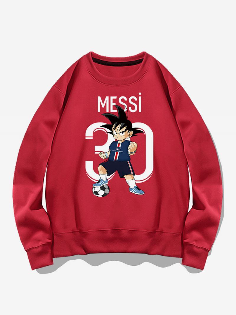 Moletom Messi Masculino Top Adulto - Vermelho