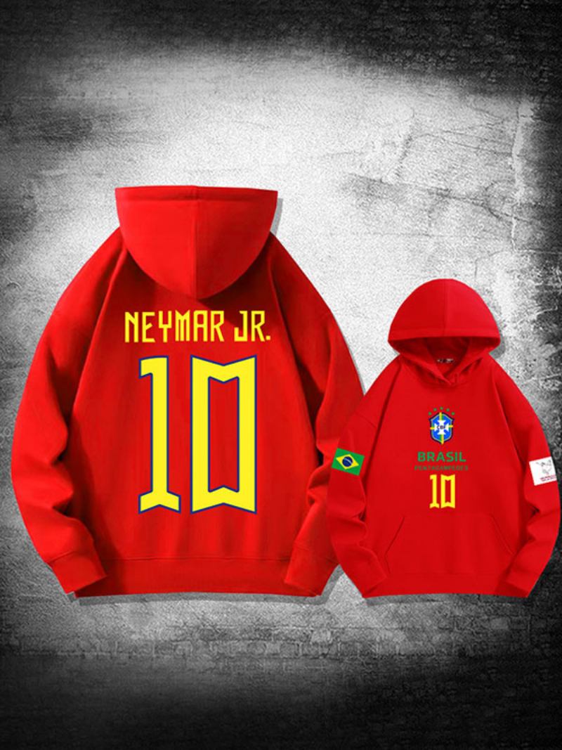 Moletom Neymar Jr Qatar Manga Longa Masculino - Vermelho