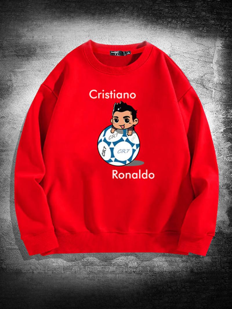 Moletom Ronaldo Masculino Mangas Compridas Top - Vermelho