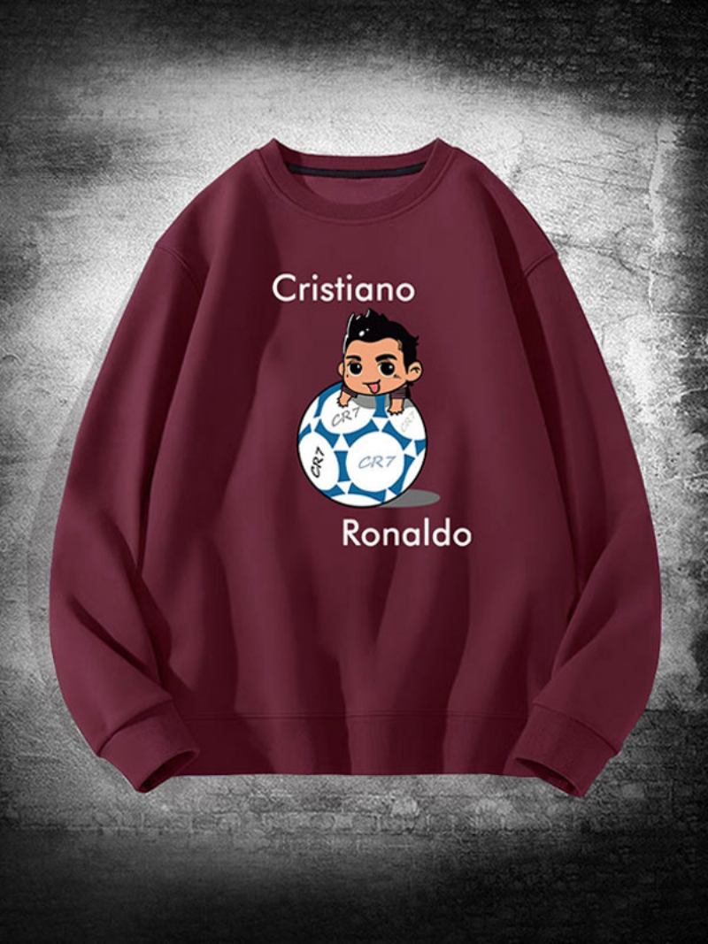 Moletom Ronaldo Masculino Mangas Compridas Top - Borgonha