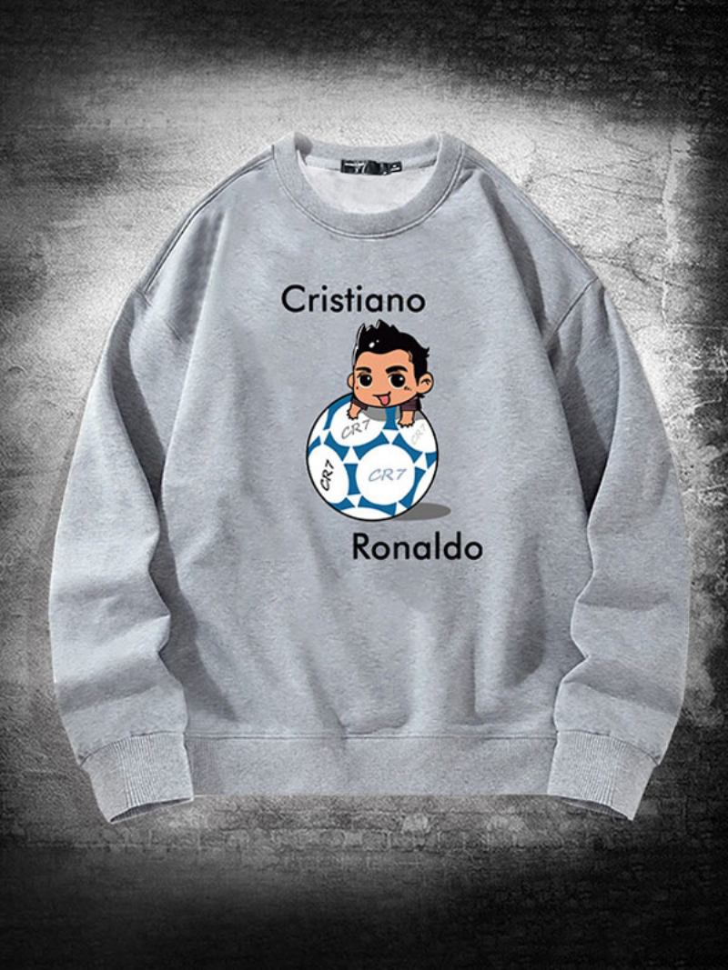 Moletom Ronaldo Masculino Mangas Compridas Top - Cinza Claro