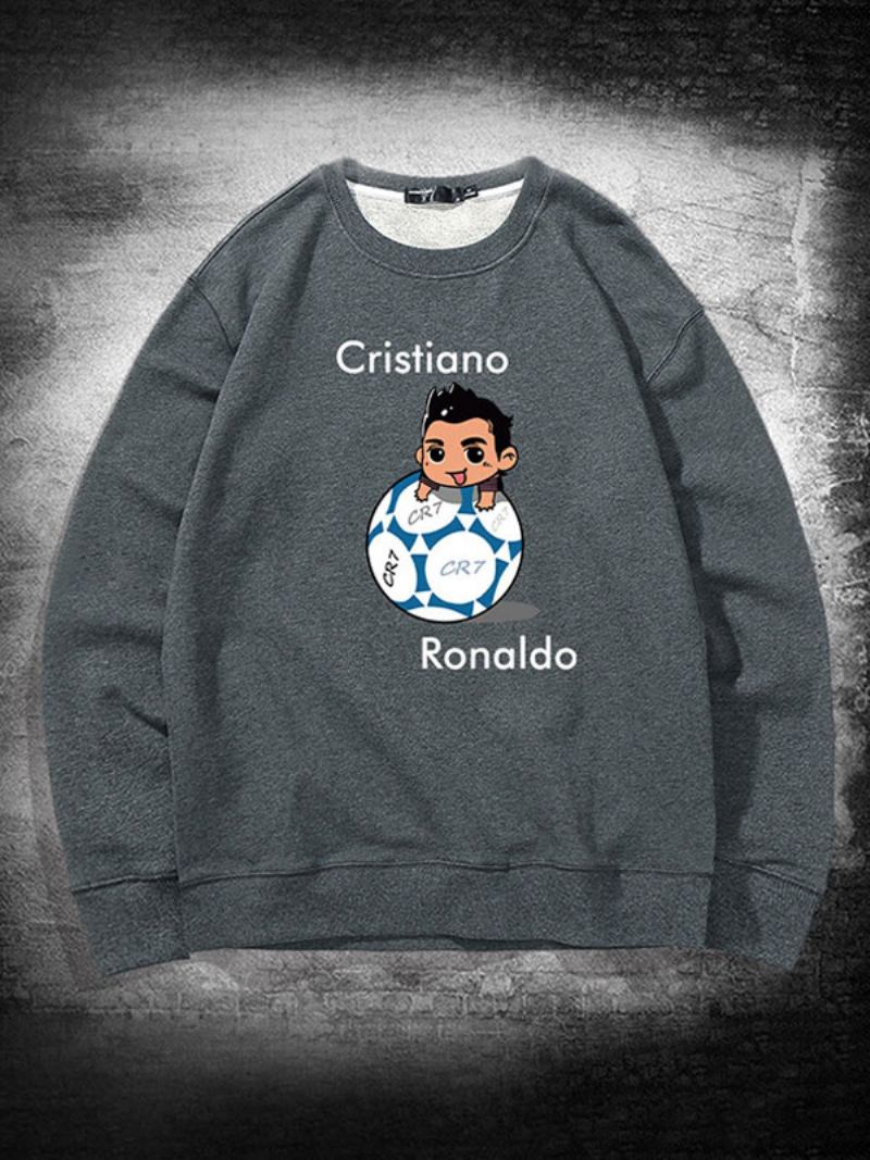 Moletom Ronaldo Masculino Mangas Compridas Top - Cinza