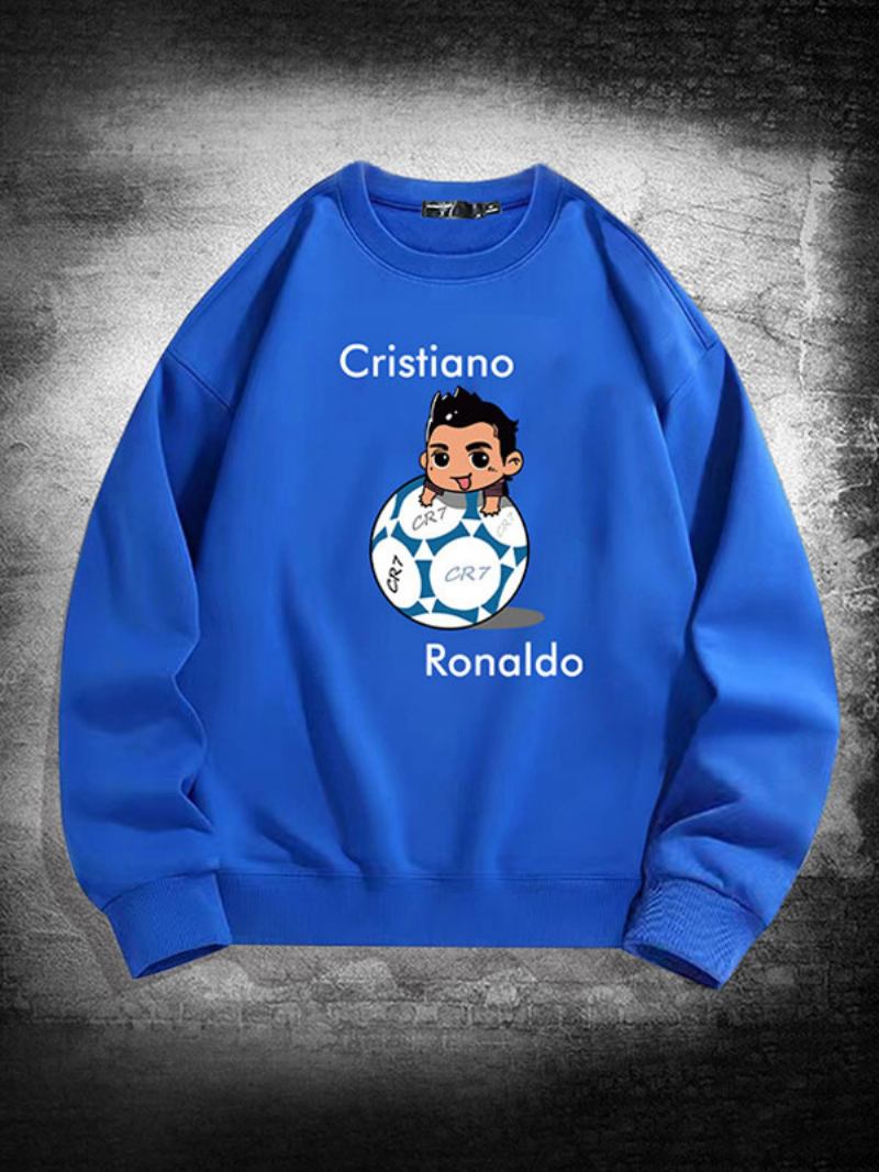 Moletom Ronaldo Masculino Mangas Compridas Top - Azul