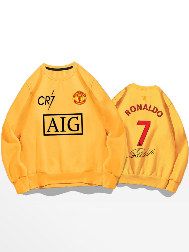 Moletom Treino Cristiano Ronaldo Número 7 Top Masculino - Amarelo