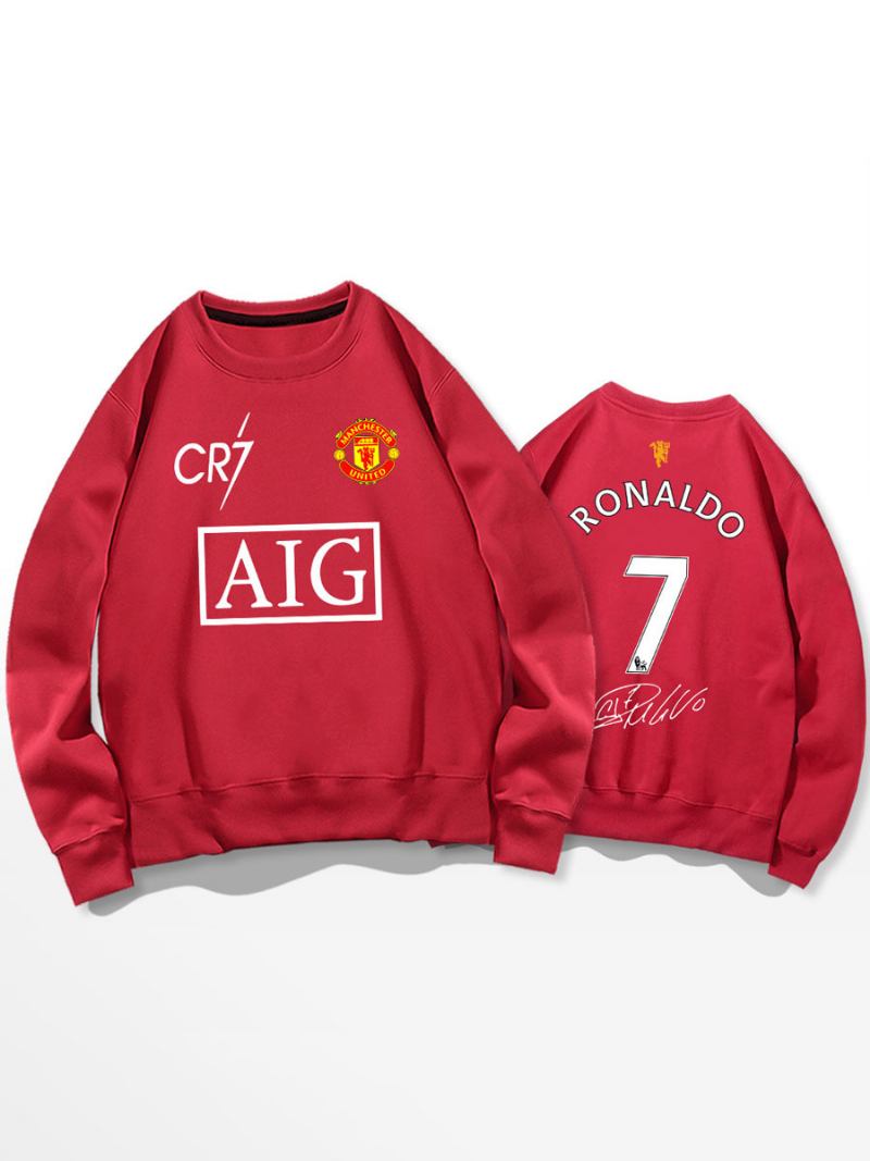 Moletom Treino Cristiano Ronaldo Número 7 Top Masculino - Vermelho