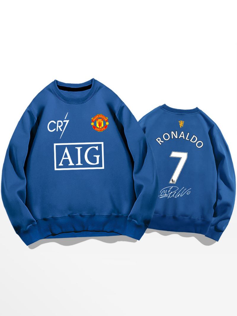 Moletom Treino Cristiano Ronaldo Número 7 Top Masculino - Azul