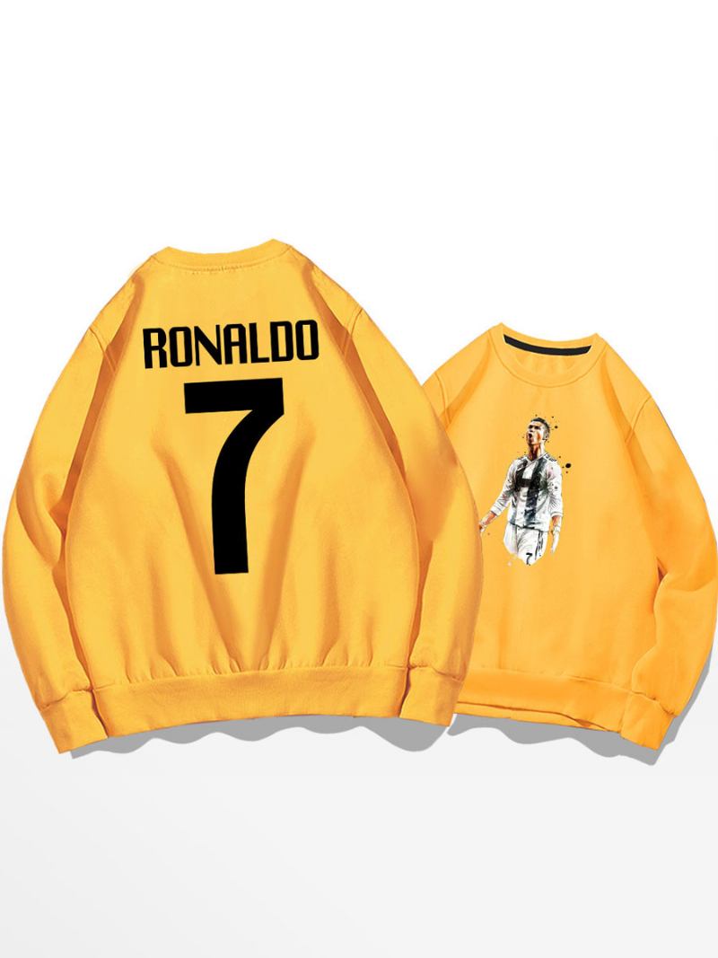 Moletom Treino Cristiano Ronaldo Número 7 Top Masculino - Amarelo