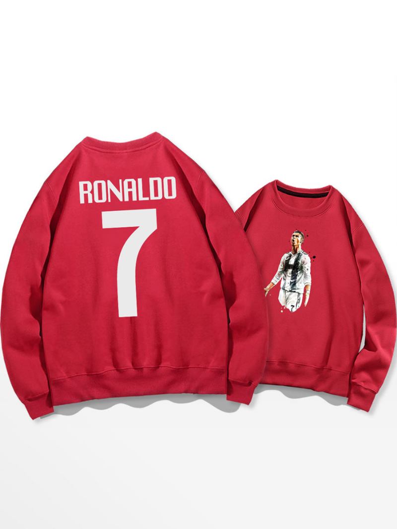 Moletom Treino Cristiano Ronaldo Número 7 Top Masculino - Vermelho