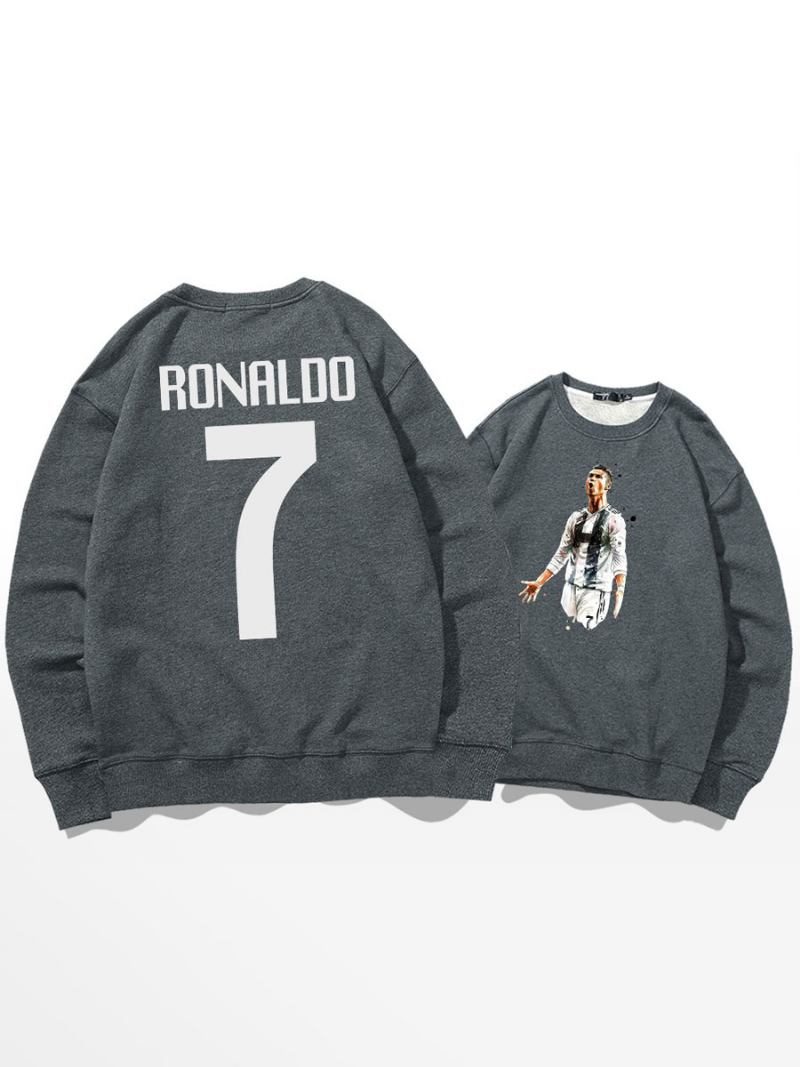 Moletom Treino Cristiano Ronaldo Número 7 Top Masculino - Cinza