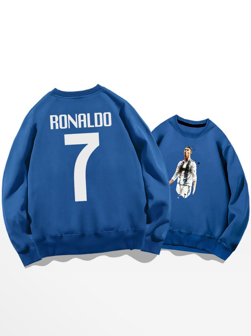 Moletom Treino Cristiano Ronaldo Número 7 Top Masculino - Azul