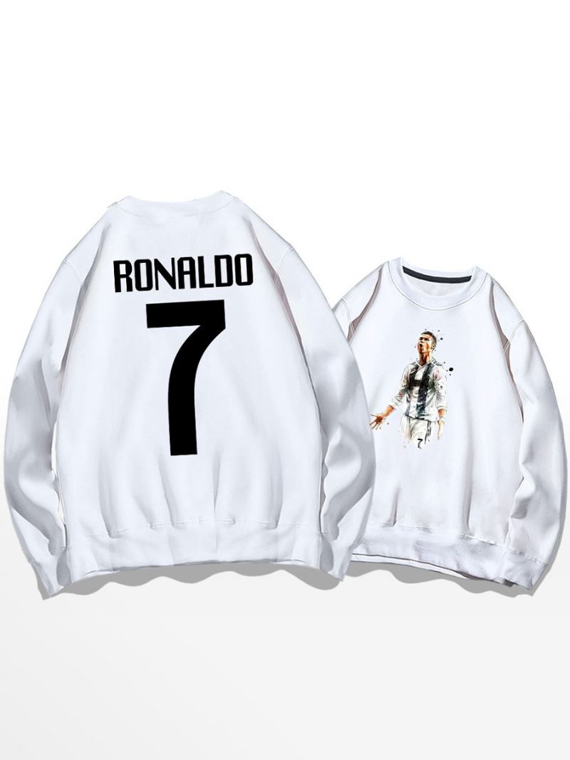 Moletom Treino Cristiano Ronaldo Número 7 Top Masculino - Branco