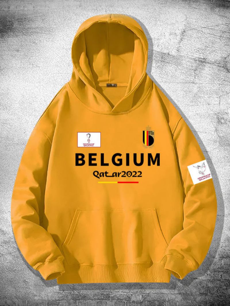 Top Masculino Com Capuz Da Equipe Bélgica - Amarelo