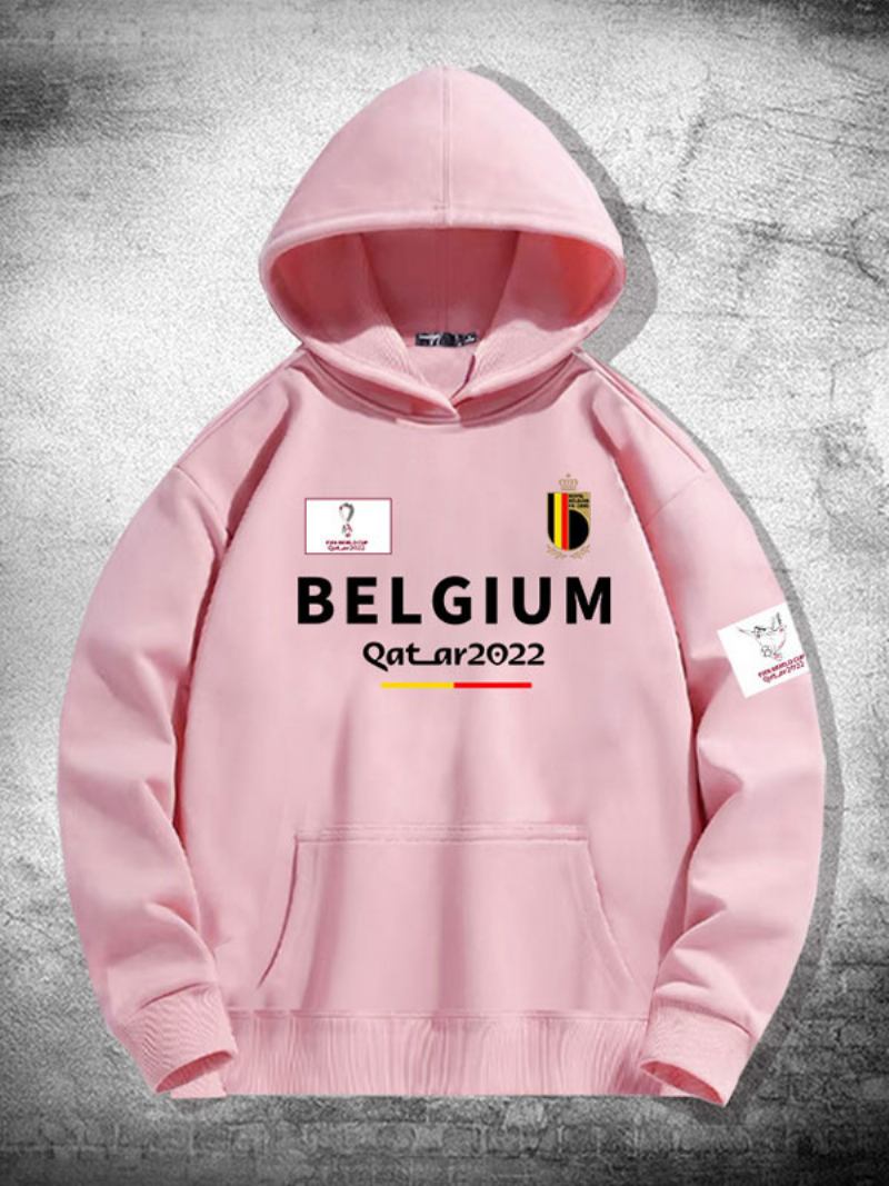 Top Masculino Com Capuz Da Equipe Bélgica - Rosa