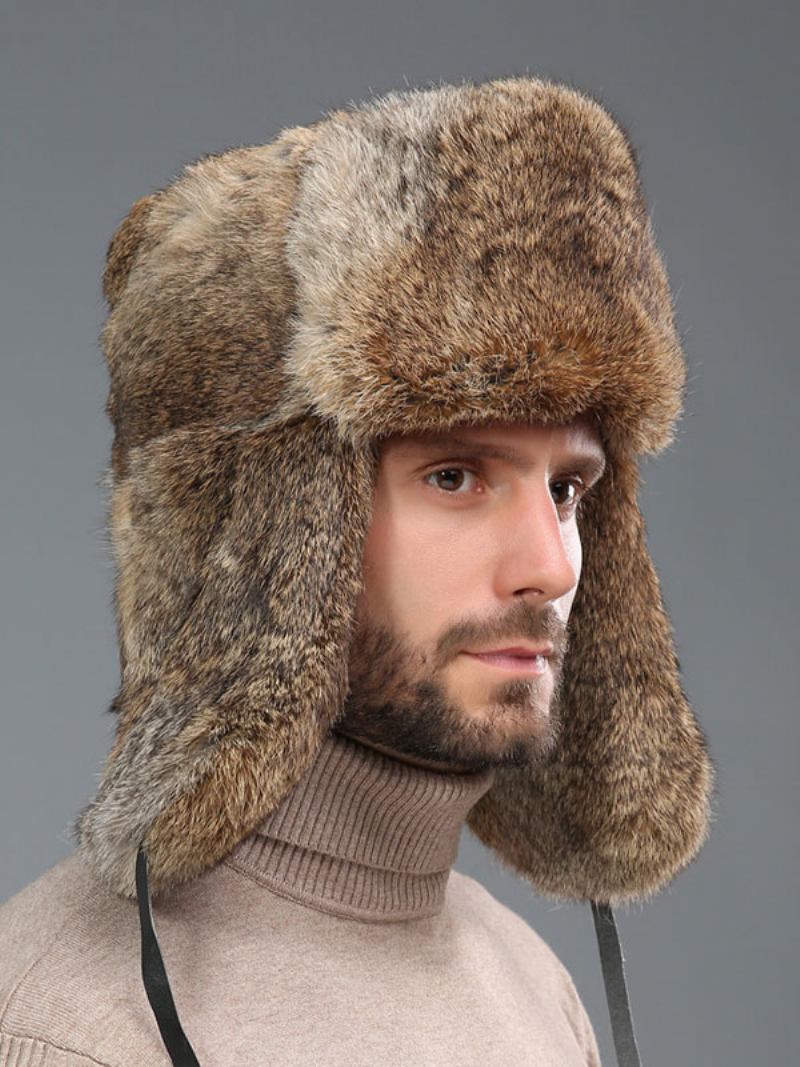 Bonés Para Homens Modernos Pele Sintética Chapéus Quentes Inverno Chapéu Russo Ushanka