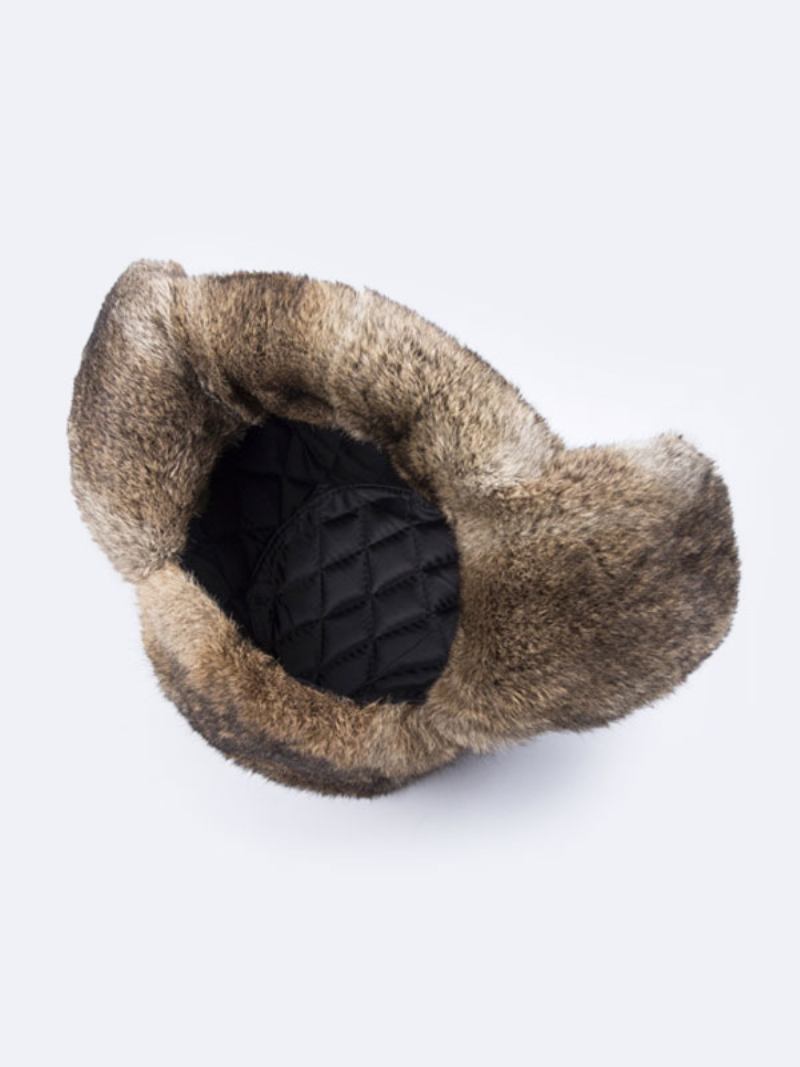 Bonés Para Homens Modernos Pele Sintética Chapéus Quentes Inverno Chapéu Russo Ushanka - Caqui