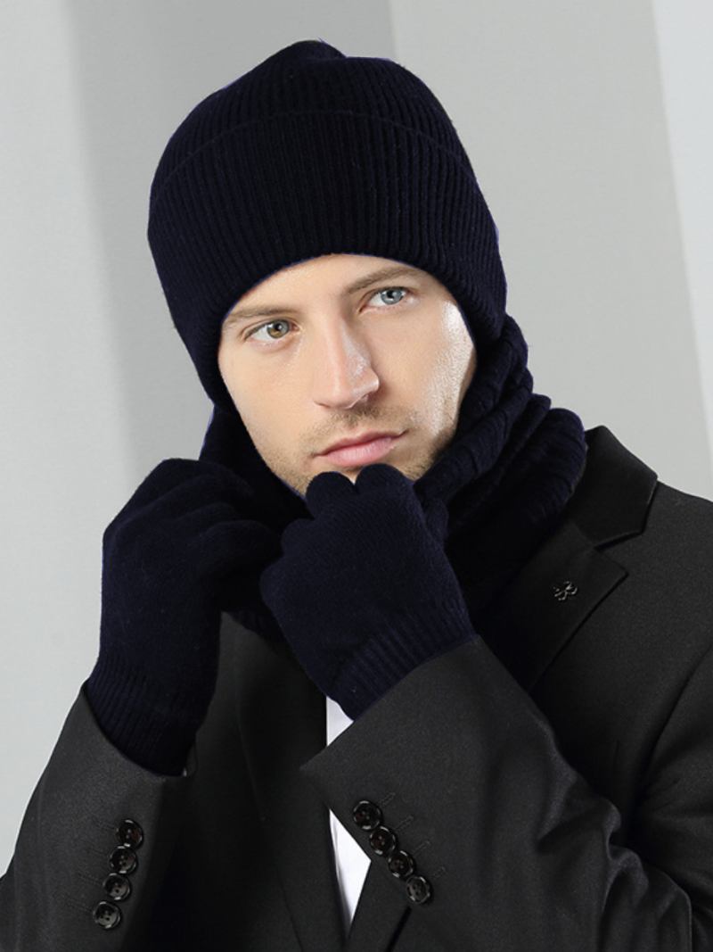 Chapéus Para Homens Inverno Quente Boina Bonita - Marinho Escuro