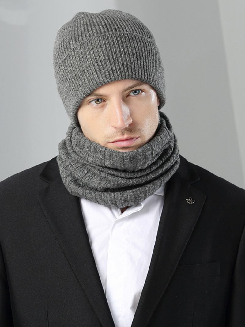 Chapéus Para Homens Inverno Quente Boina Bonita - Cinza