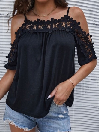 Top Sexy Para Mulheres Com Decote Bateau Meia Manga Recortada Tops Verão