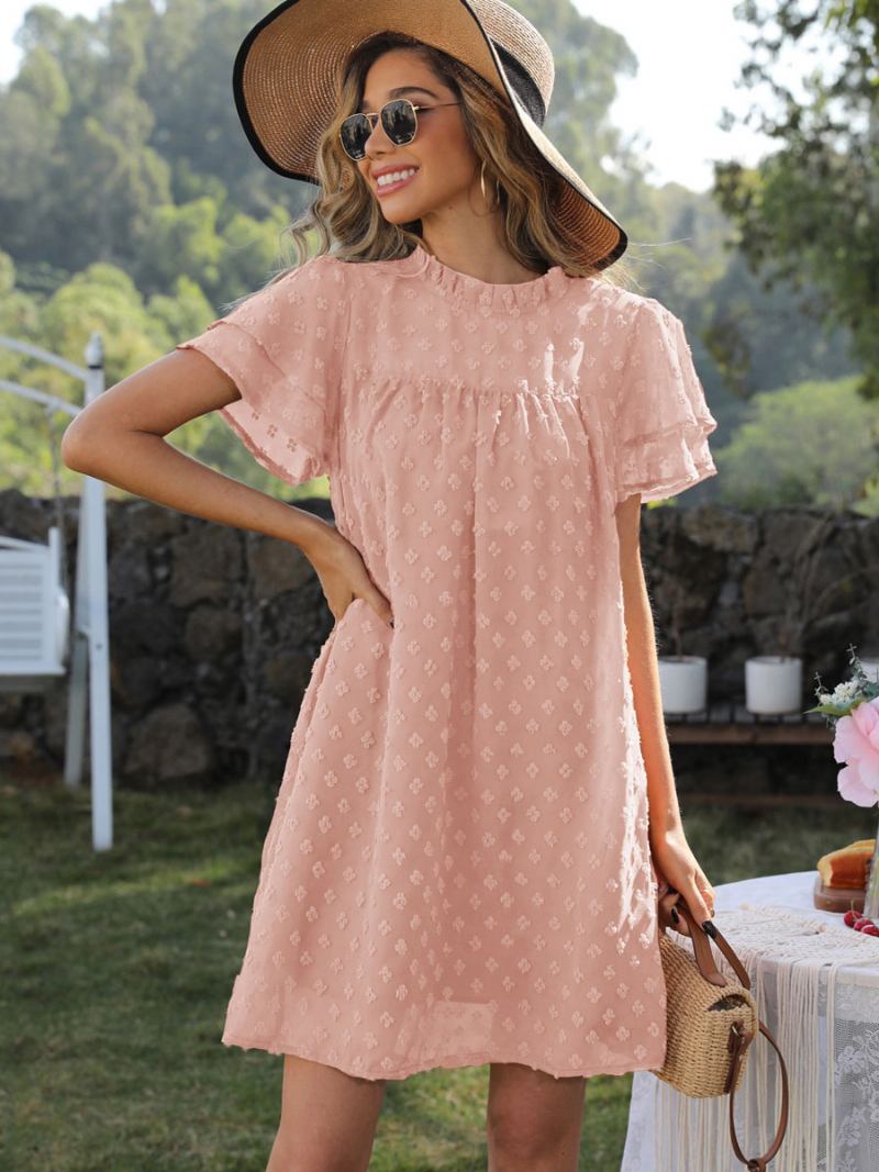 Vestido Feminino Verão Para Aniversário Praia Marrom Café -  Rosa 