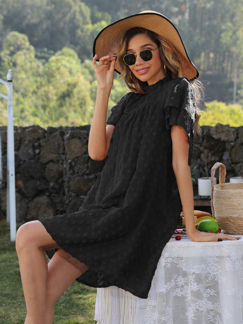 Vestido Feminino Verão Para Aniversário Praia Marrom Café -  Preto