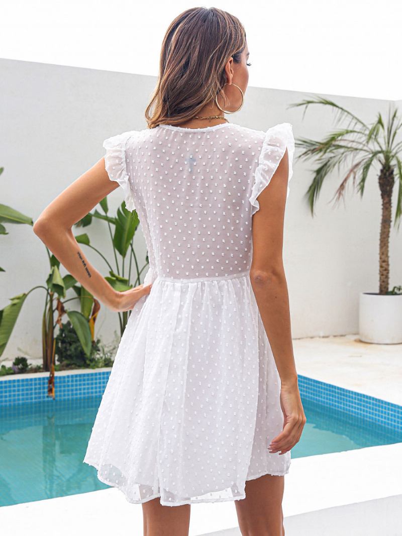 Vestidos Shift Branco Com Decote Em V Vestido Tubo Feminino Moderno - Branco