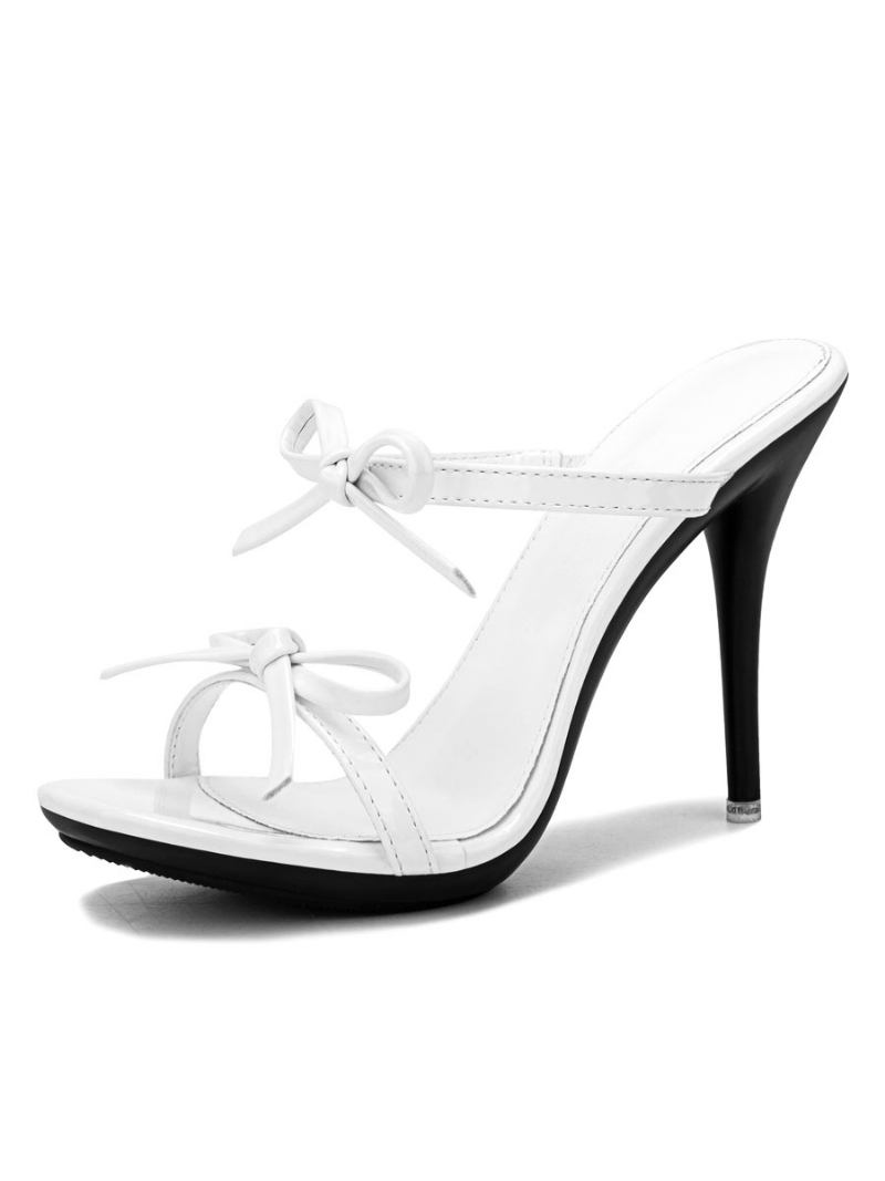 Mule Laços Feminino Salto Alto - Branco