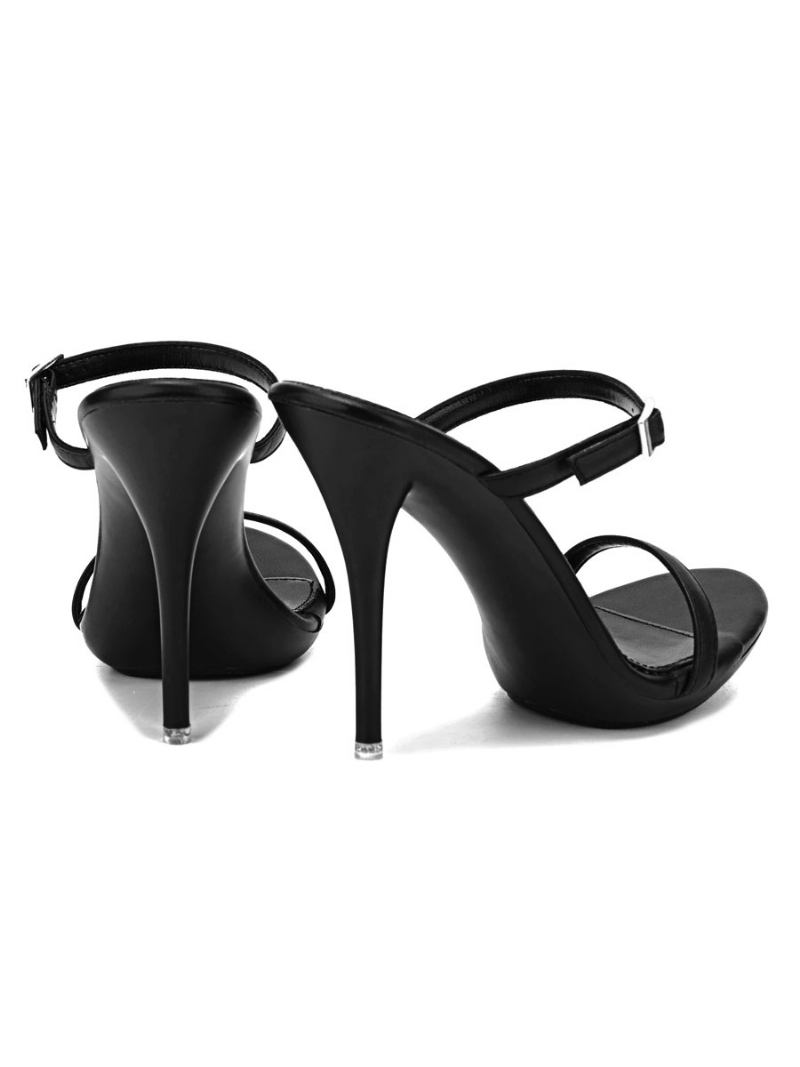 Salto Mule Feminino Com Duas Alças - Preto