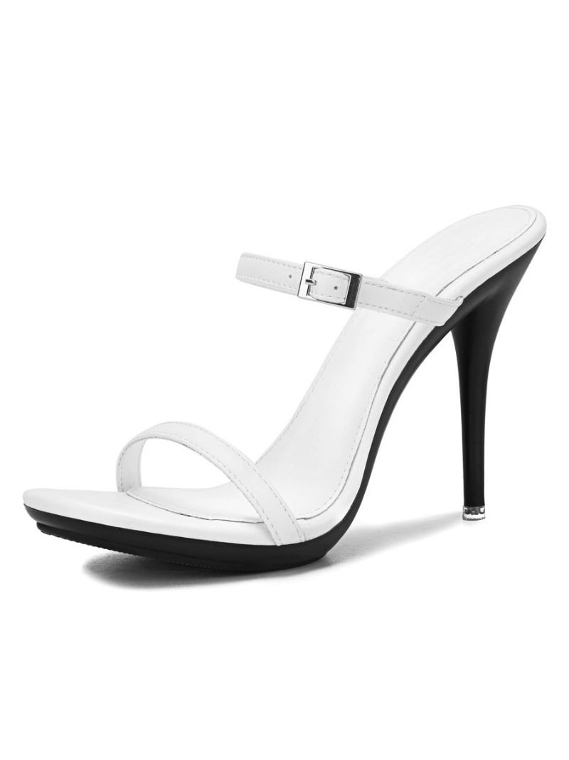 Salto Mule Feminino Com Duas Alças - Branco