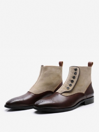 Botas Masculinas Chelsea Café Marrom Couro Biqueira Pontuda