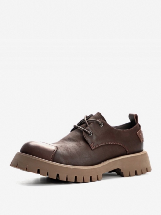 Botas Masculinas Chelsea Café Marrom Pu Couro Biqueira Redonda