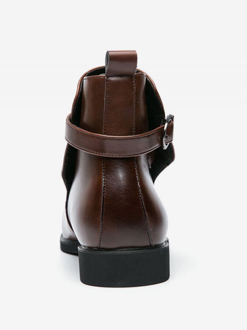 Botas Masculinas Chelsea Café Marrom Pu Couro Jodhpur Tornozelo - Café Marrom