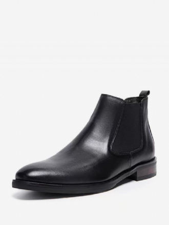 Botas Masculinas Chelsea Couro Preto Bico Fino Sapatos Festa Baile