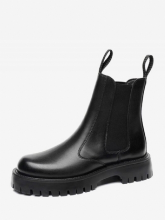 Botas Masculinas Chelsea Couro Pu Pretas