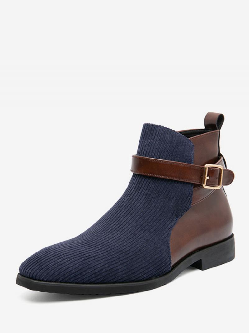 Botas Masculinas Chukka Couro Pu Jodhpur Com Fivela