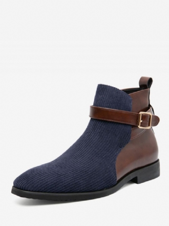 Botas Masculinas Chukka Couro Pu Jodhpur Com Fivela