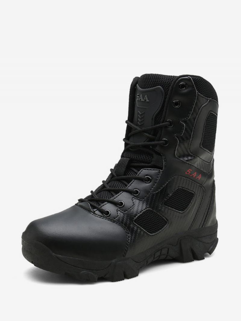 Botas Masculinas Para Caminhada Ao Ar Livre Alpinistaecru Branco Dedo Redondo Respirável Confortável Acampamento Leves - Preto