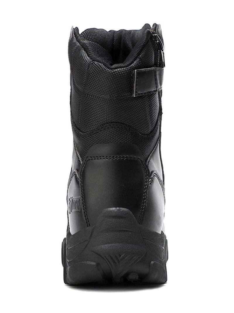 Botas Masculinas Para Caminhada Ao Ar Livre Alpinistapreto Dedo Redondo Respirável Confortável Leve Acampamento - Preto