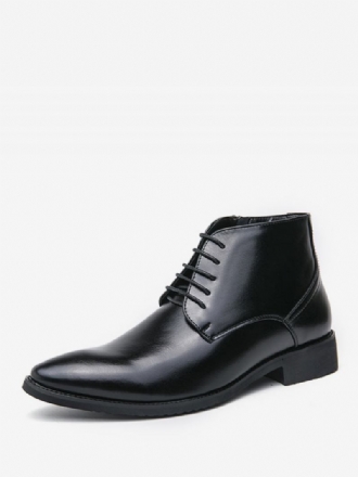 Botas Trabalho Masculinas Oxford Couro Pu Com Bico Fino