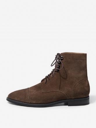 Sapatos Masculinos Botas Trabalho Masculinas Couro Chique Café Marrom