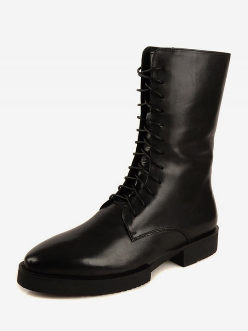 Sapatos Masculinos Botas Trabalho Masculinas Couro Chique Preto