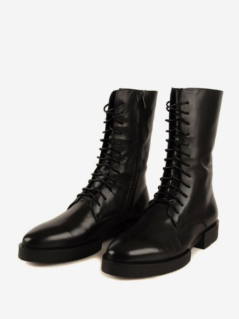 Sapatos Masculinos Botas Trabalho Masculinas Couro Chique Preto - Preto