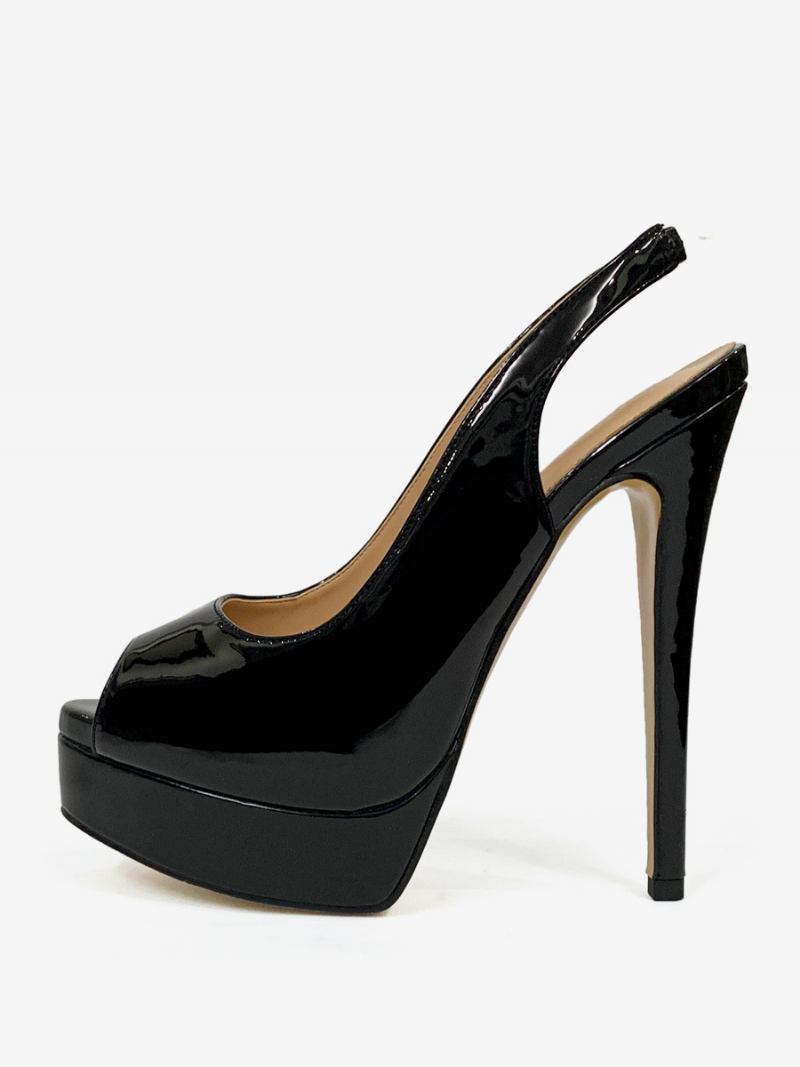 Bombas Femininas Salto Alto Com Plataforma Peep Toe E Agulha