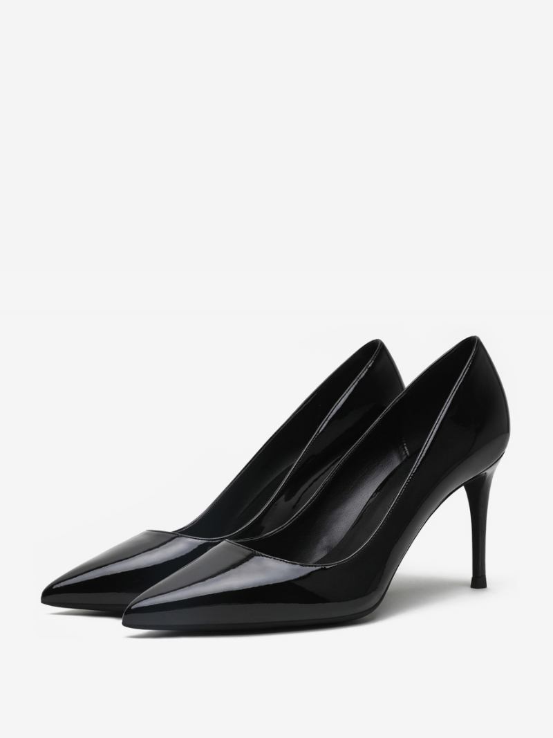 Sapatos Femininos Salto Alto Preto Com Bico Fino